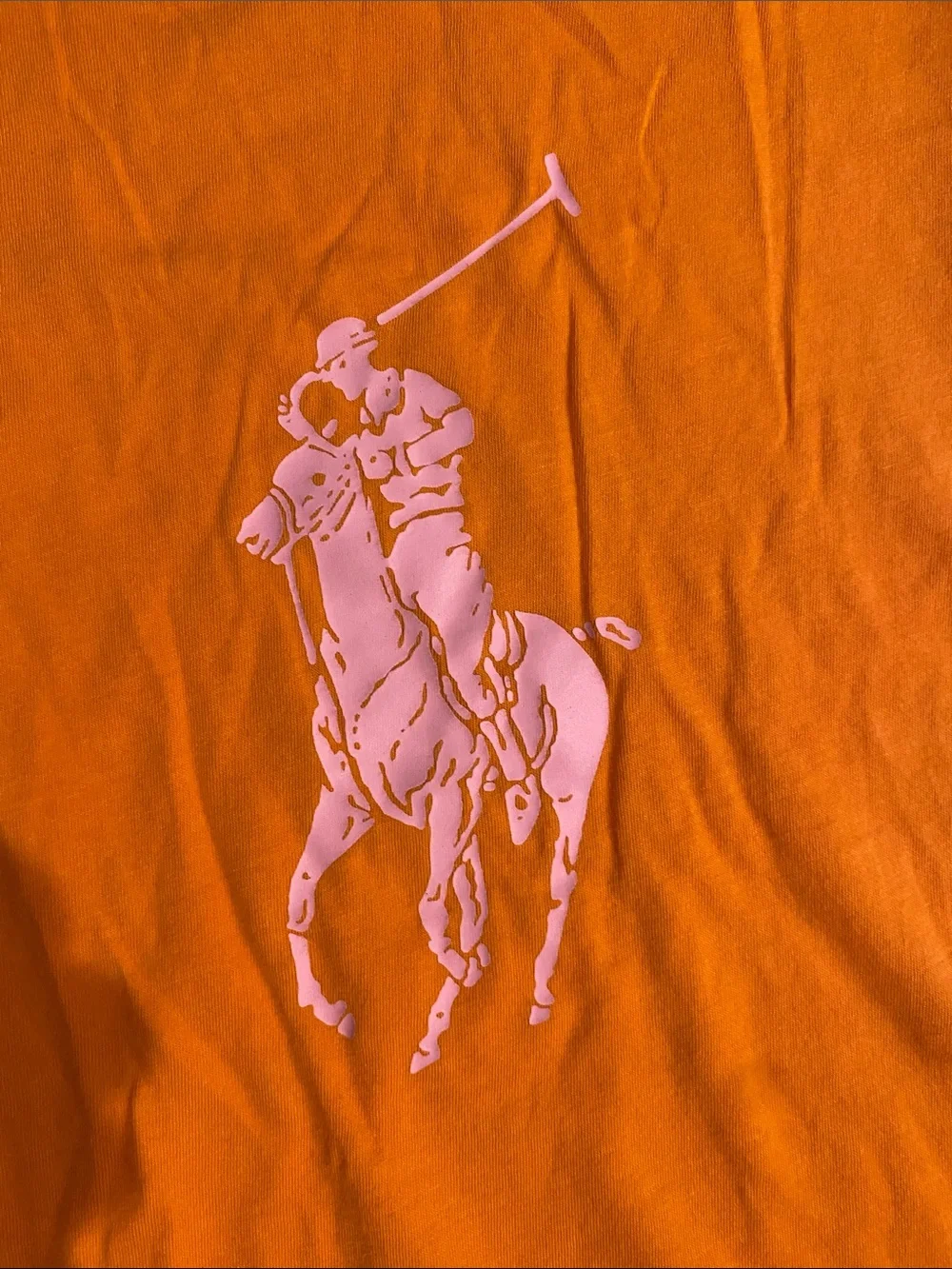 Ralph Lauren Orange Long-Sleeve Tee with Pink Polo Player